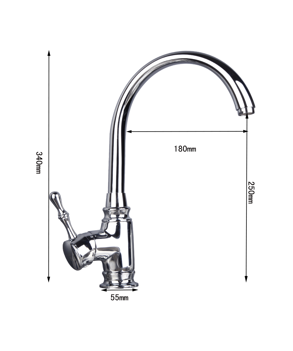 8492 construction & real estate single hole chrome finished swivel kitchen sink basin mixer sink tap faucets