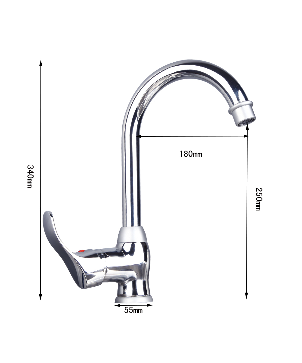 8514 construction & real estate single hole chrome finished kitchen sink basin mixer sink tap faucets