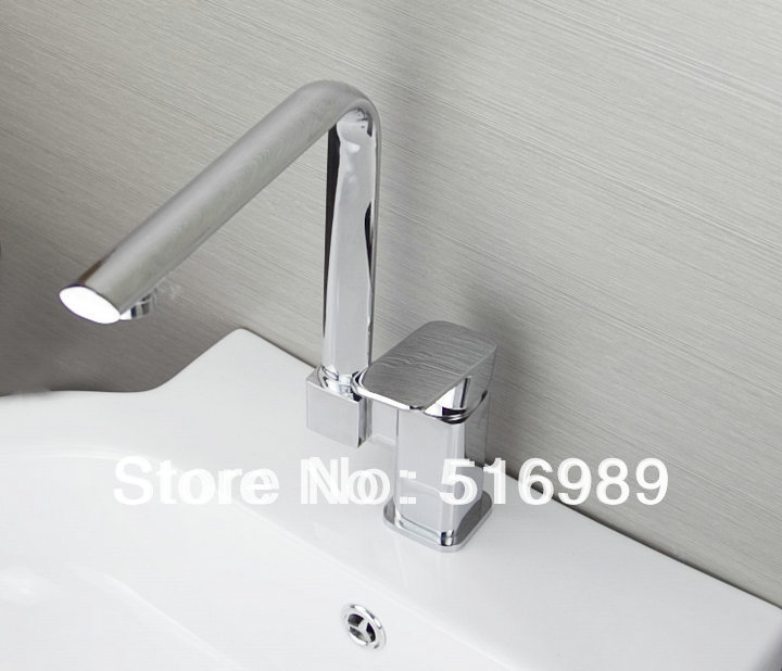 brass single handle folding kitchen faucet swivel sink & cold water mixerkkk12 - Click Image to Close