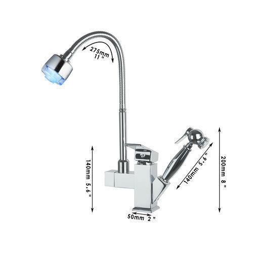 kitchen faucets torneira led light pull out chrome swivel 360 single handle 92347a deck mounted basin sink faucet,mixers & taps