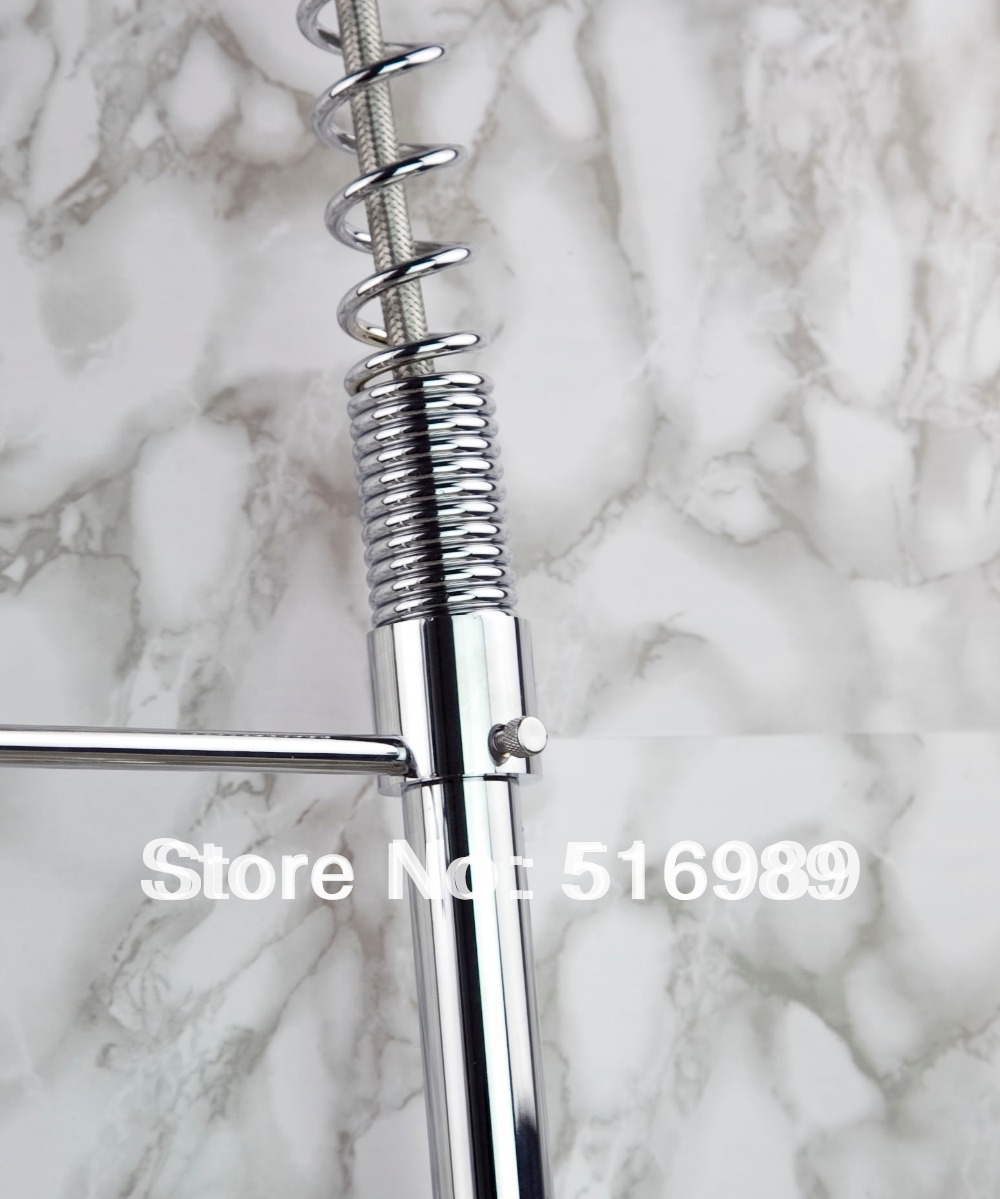 new european pull out sprayer swivel spout kitchen bar sink faucet chrome finish leon74