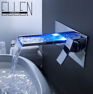 in 24 hours bathroom mixer tap color changing led waterfall wall mount bathroom sink faucet torneira cozinha