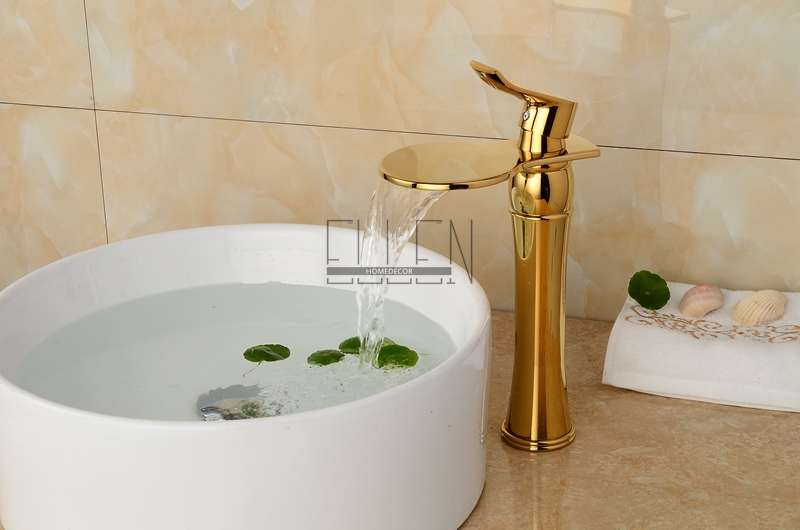 new arrival tall bathroom faucet chrome gold and oil rubbed bronze waterfall faucets cold and water tap