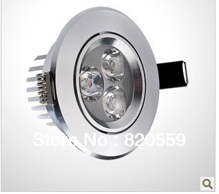 4pcs/lot whole and ultra bright aluminum 3w led ceiling light 85-265v