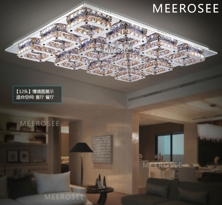 modern crystal led ceiling light fixture square crystal ceiling lamp for hallway corridor fast ready stock