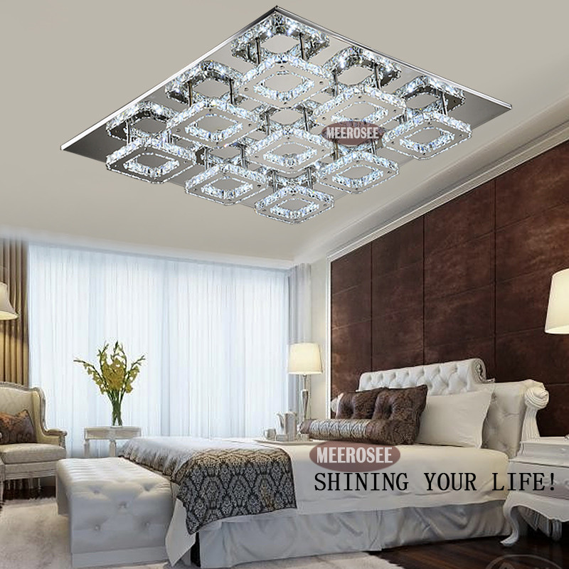 modern crystal led ceiling light fixture square crystal ceiling lamp for hallway corridor fast ready stock