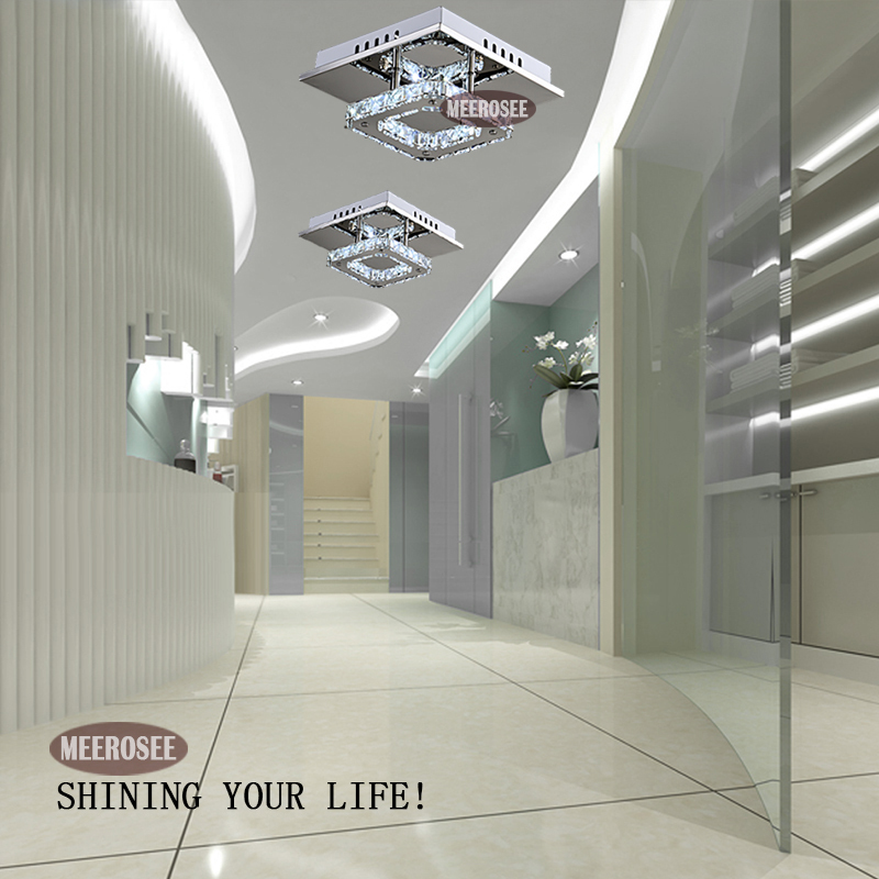 modern led crystal ceiling light fixture square led crystal lamp for hallway corridor asile led lighting fast