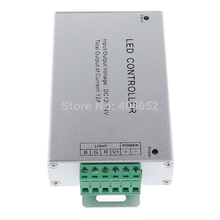 100pcs/lot aluminum shell 24 key ir led rgb controller 12v - 24v for 5050/3528 led strip light and rgb led module