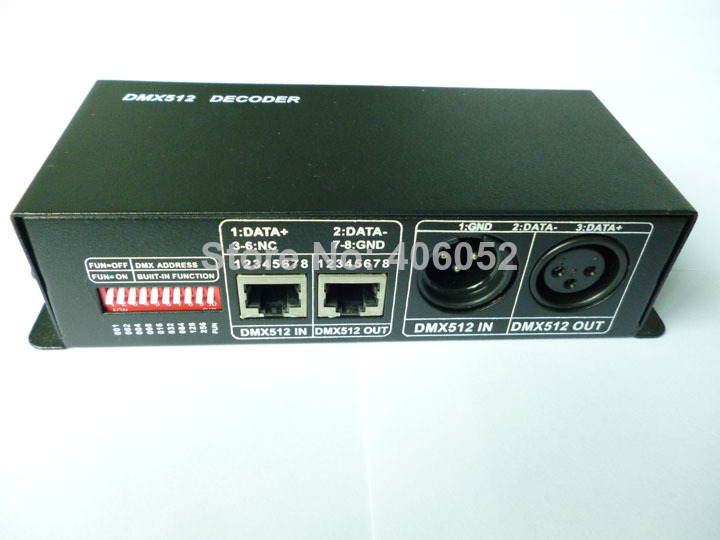 10pcs/lot whole dc12v 24v dmx 512 decoder 3ch controller for rgb led strip