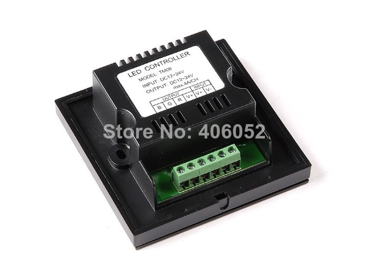 10pcs/lot whole wall led touch panel mount 12a controller dimmer dc12-24v for rgb strip light