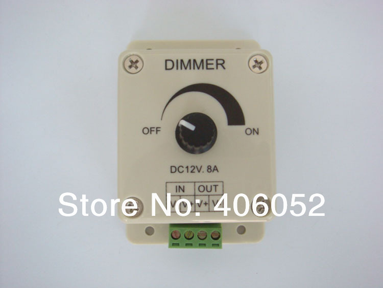 4pcs/lot 12v 8a 96w adjustable brightness controller/ manually rotation led dimmer