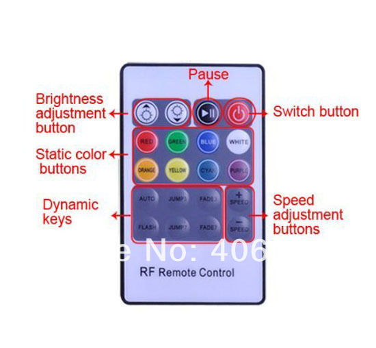 4pcs/lot dc12v 20 key rgb remote controller for smd5050/3528 rgb led strip