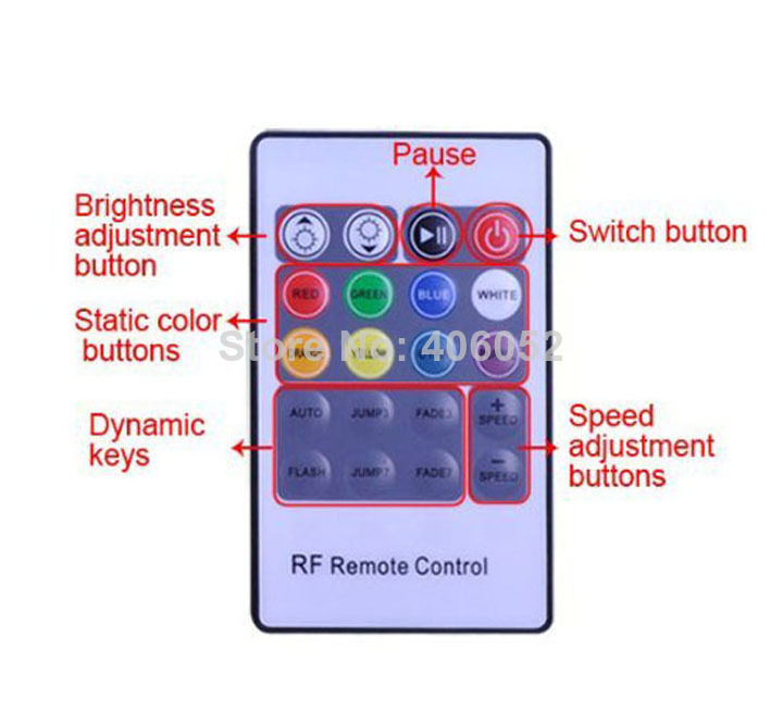 4set/lot rf 20key led rgb controller,dc12-24v input