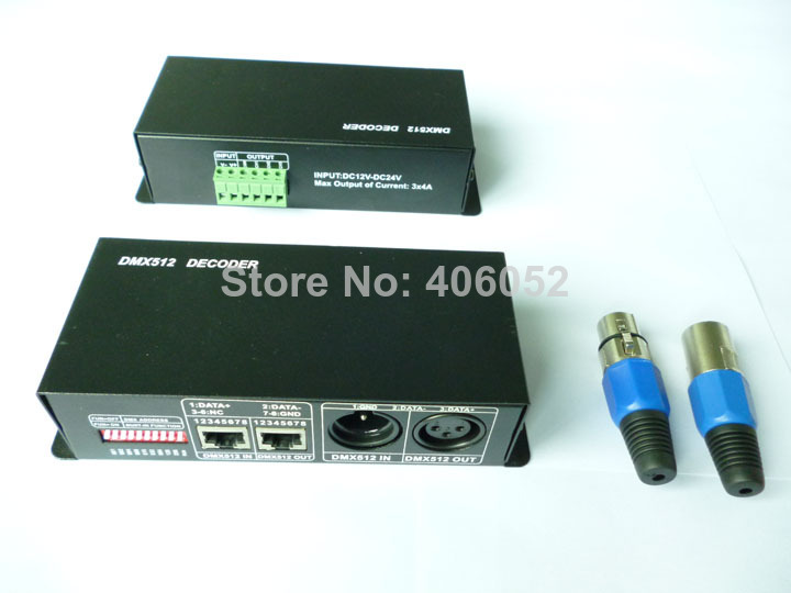 dc12~24v 4 channel led dmx controller decoder led controller for rgb strip module