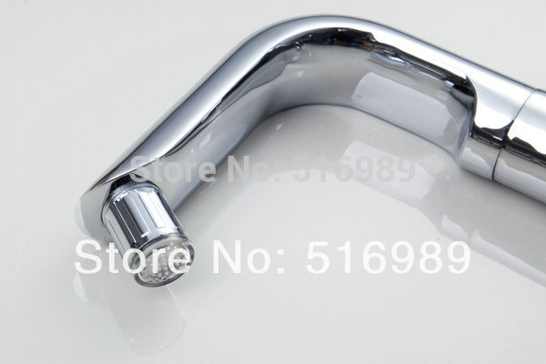 8043 newly led deck mounted polished chrome bathroom single handle tap mixer basin faucet