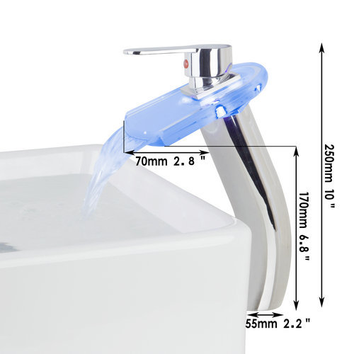 basin torneira led light waterfall widespread bathroom glass chrome 8020/9 deck mounted sink vessel vanity tap mixer faucet - Click Image to Close