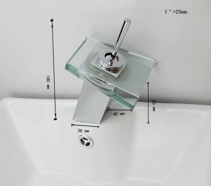 short single handle polished chrome led waterfall spout bathroom basin faucet sink mixer tap h1125