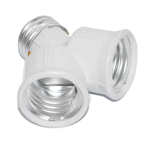 foxanon brand e27 to 2xe27 1 to 2 y shape led halogen cfl bulb base light lamp splitter split adapter converter 10pcs/lot