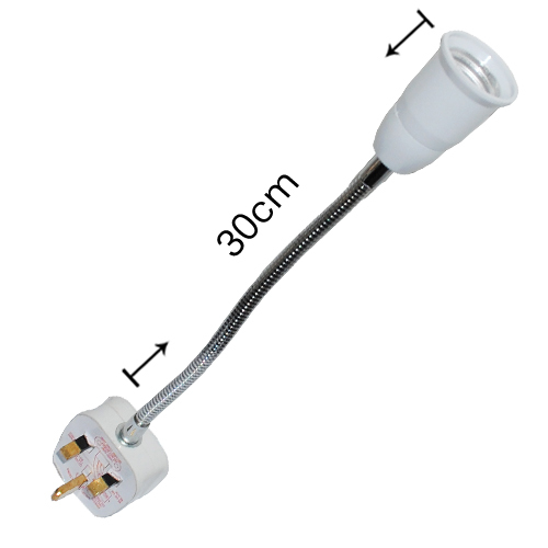 foxanon brandac power to e27 30cm led light bulb flexible extend adapter socket with switch,uk plug socket adapter 1pcs/lot