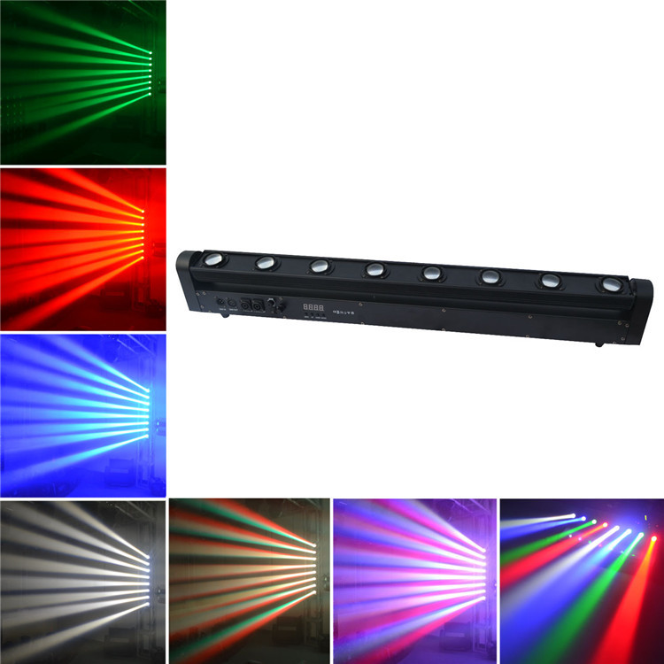 new! eyourlife 8x10w rgbw 4in1 led rotation beam moving head light stage bar wash lighting effect dj equipment