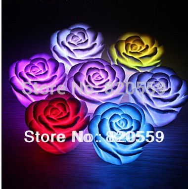 10pieces/lot whole wishing rose flower design colorful lover led night light