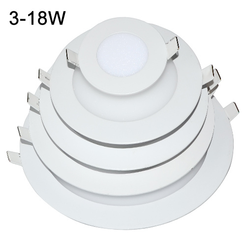 1pcs ultra thin 3w 6w 9w 12w 15w 18w recessed led panel light downlight 110v -220v led ceiling lamp chandelier bulb + led driver