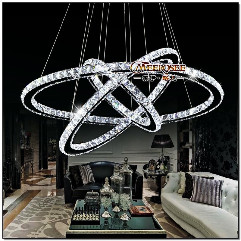 3 diamond ring led crystal chandelier light modern led lighting circles lamp guarantee fast and