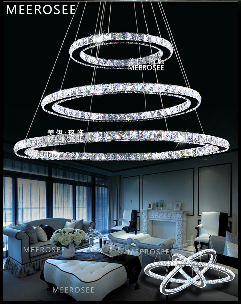 led crystal ring chandelier light modern led circle chandelier lamp / lights / light fixture ready stock home decors