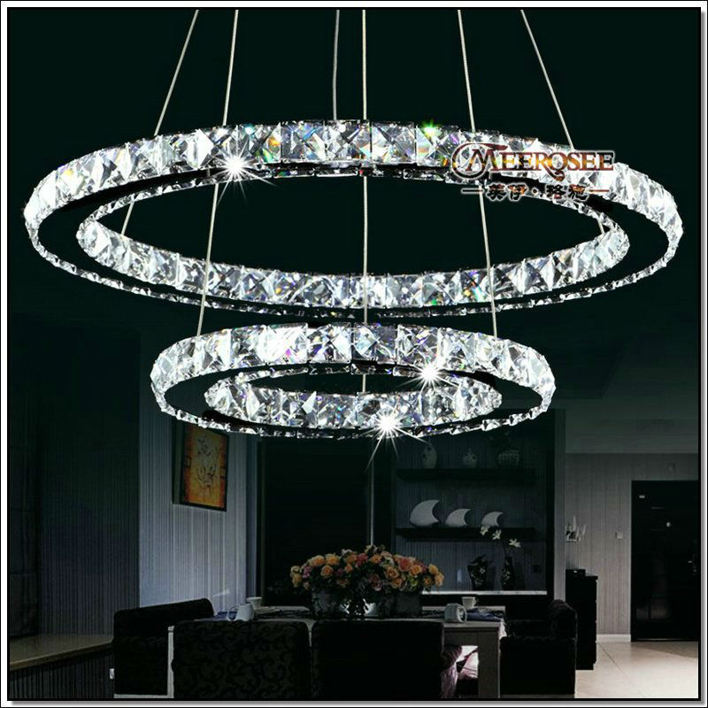 modern diy design led chandelier light fixture circle round 2 rings for pendant md8825