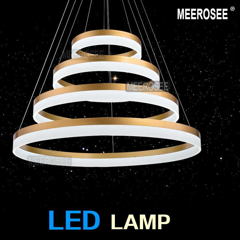 multi rings led pendant light modern led 4 rings acrylic suspension lamp aluminum drop light md5060a