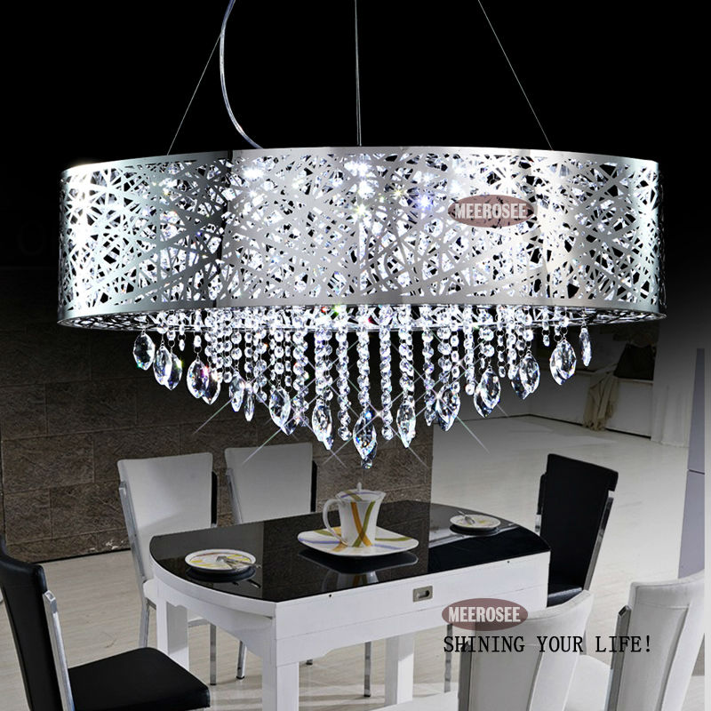 oval shape modern led crystal pendant light fixture led crystal suspension lamp bird nest for dininig room