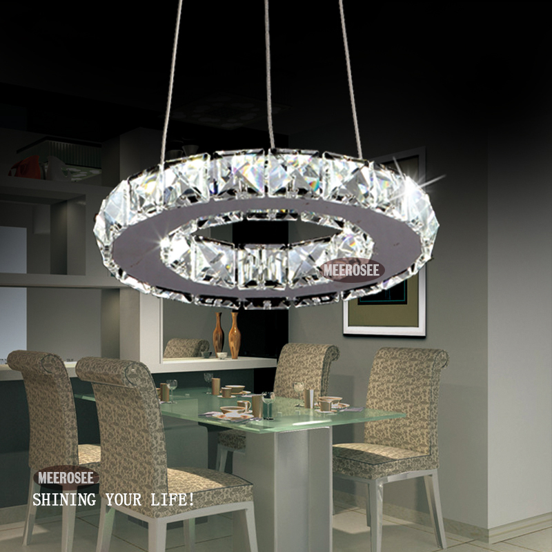 silver crystal ring led chandelier crystal lamp / light / lighting fixture modern led circle light for dinning room bedreoom