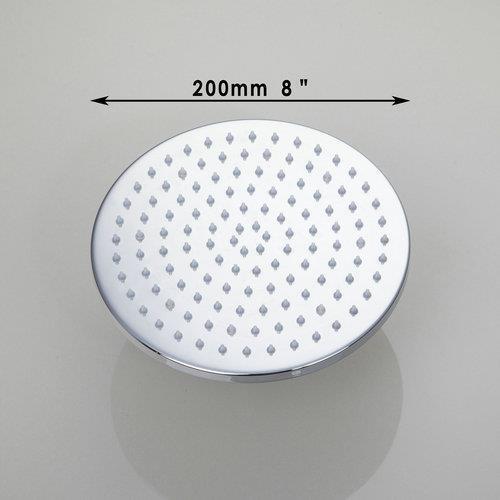 ceilling no battery led light 8" round saving water 8103/10 rainfall chrome shower head bathtub bathroom cabeca chuveiro faucets - Click Image to Close