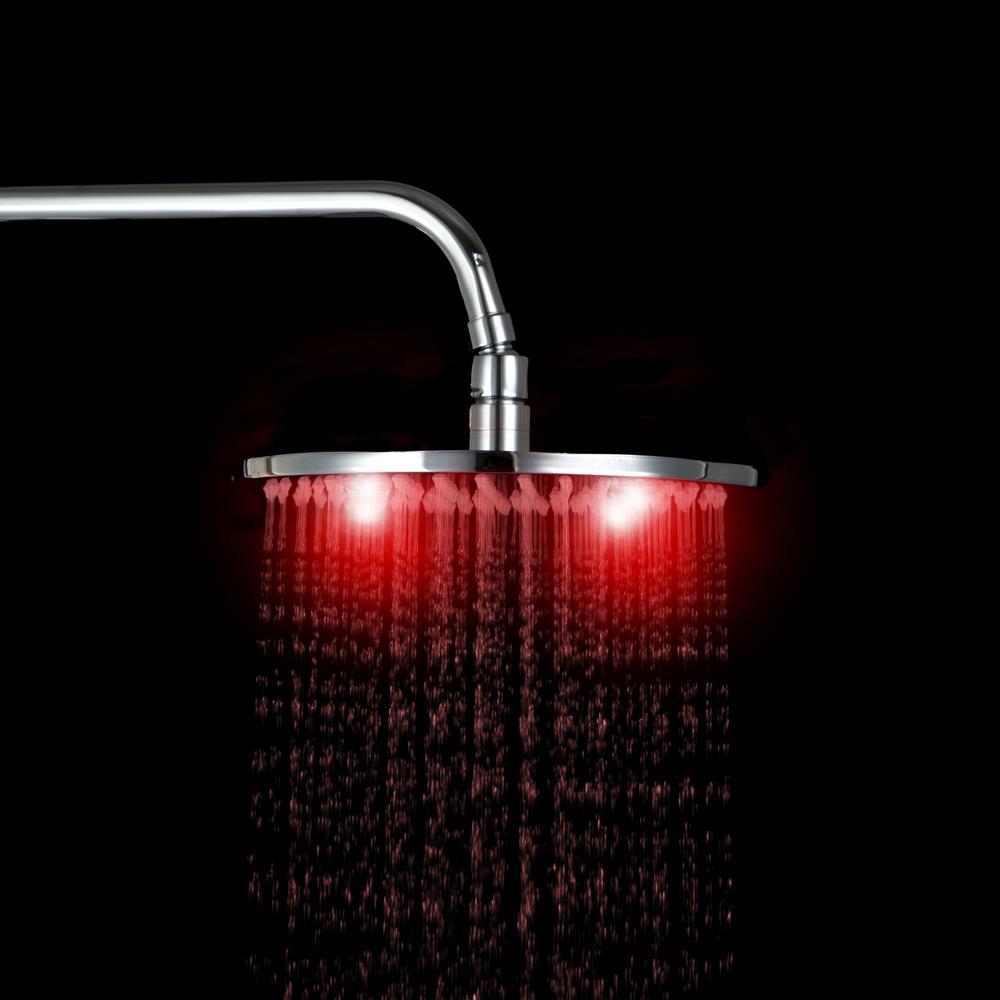 hello bathroom rain shower head 10" led 3 color changing rainfall shower head 8106/102 faucet mixer tap round shower head
