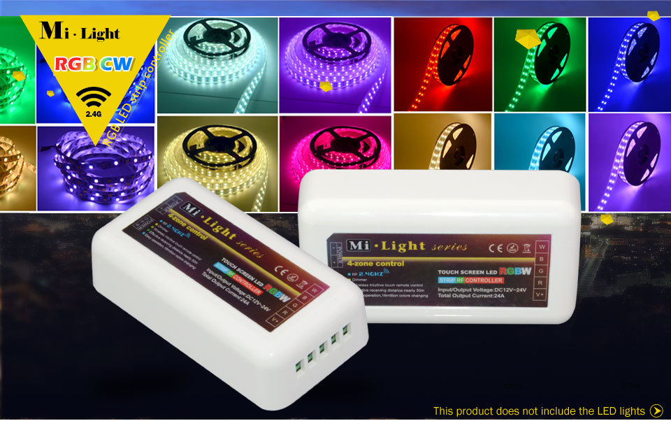 2015 new dimmable mi light wireless 2.4g rgb rgbw led rf controller for for 5050 3528 rgb rgbww led strip led tape