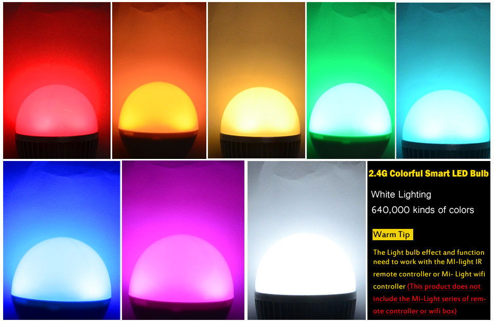 mi light 85~265v dimmable 2.4g rgbw rgbww e27 6w 9w led bulb lamp wireless remote control color / brightness / temperature 1pcs