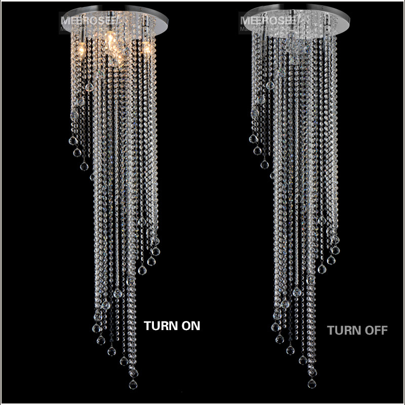 flush mounted sprial crystal lighting e14 e12 lamp k9 crystal lustres ceiling light stair lighting hallway aisle