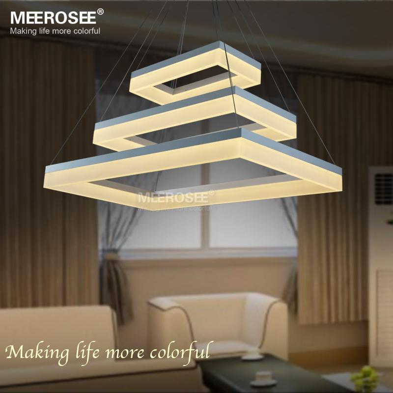 modern led chandelier lights acrylic 3 rectangles led suspension light lamp for living room dinning room new singular chandelier