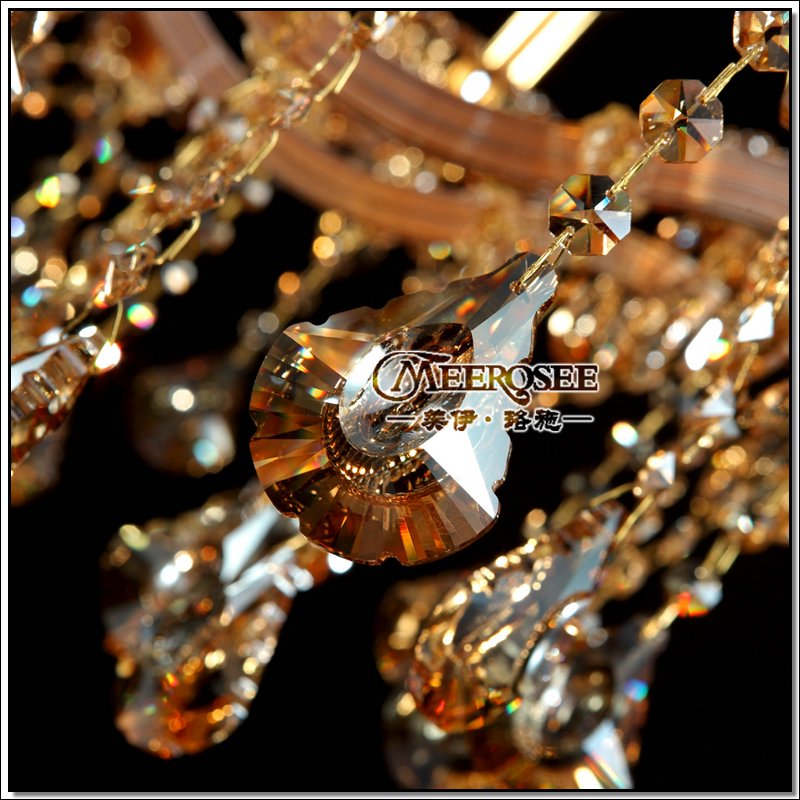 18 lightholder chandelir crystal beads modern chandelier amber lighting fixture glass cristal lustre for dining living room