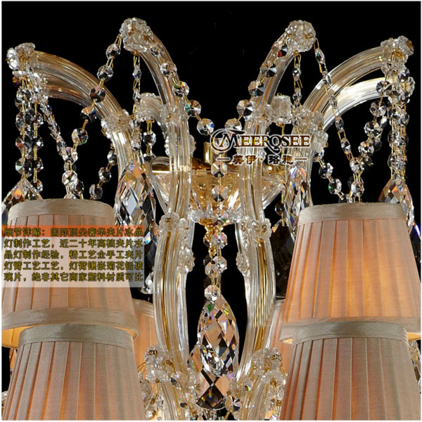 24 lights big gold clear maria theresa crystal el chandelier lampshade fixture lustre en cristal el foyer pendelleuchte