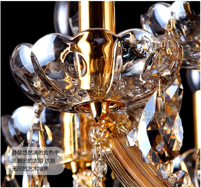 amber maria theresa crystal chandelier luxurious torch crystal lighting 15 lamps chrystal lampadario mds38 d800mm h680mm - Click Image to Close