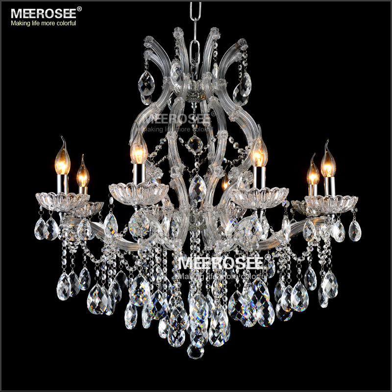 maria theresa clear chrome crystal chandelier light led crystal lustre light for lobby stair hallway project md8475