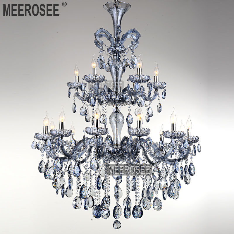 whole price light blue maria theresa large crystal chandelier light crystal lighting fitting lustres pendentes 18 lamps
