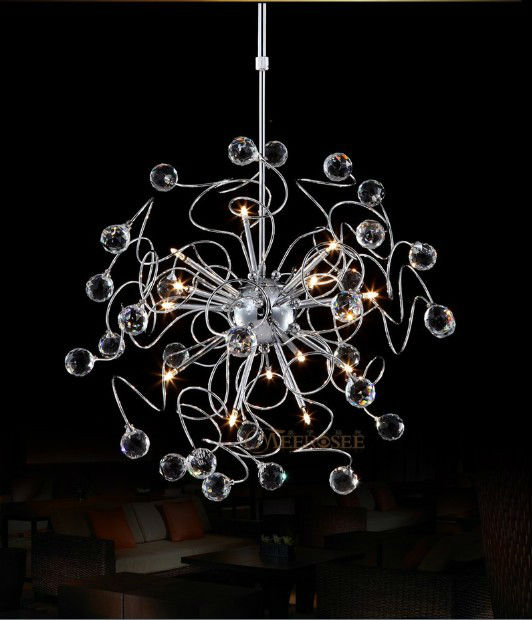 fast floral k9 crystal pendant lamp with g4 lights md8491-l15 crystal suspension hanging light