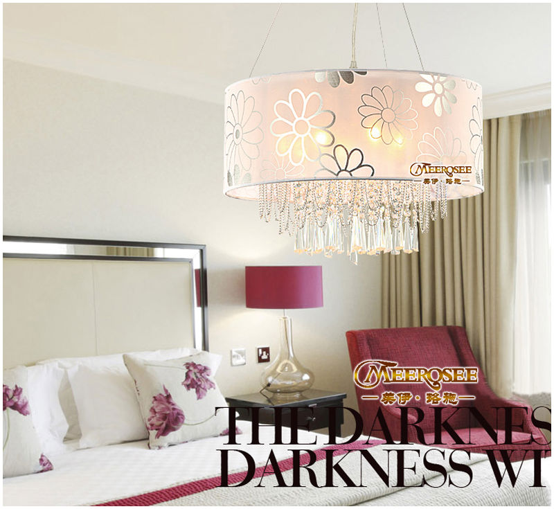 new crystal pendant light with lamp shade light fixture md8773 d450mm h200mm