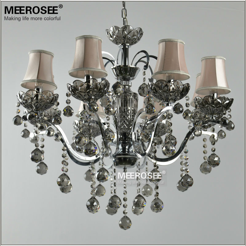 contemporary 8 lights metal arms crystal pendant lamp fixture home lighting lustre with shades crystal hanging light md5357