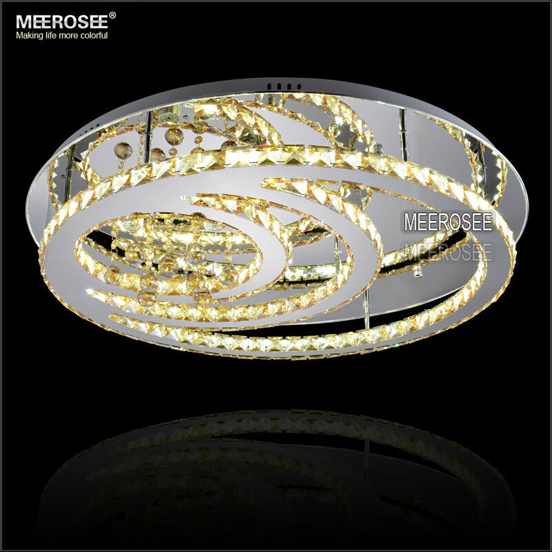led round surface mounted crsytal ceiling light stainless steel ceiling decoration for els project lighting