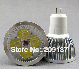 10x high power gu5.3 4x3w 12w 85v-265v dimmable light lamp bulb led spotlight warm/pure/cool white