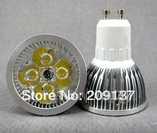 retail cree dimmable gu10 4x3w 12w 85v~265v led light lamp spotlight led bulb 4 leds warm/pure/cool white