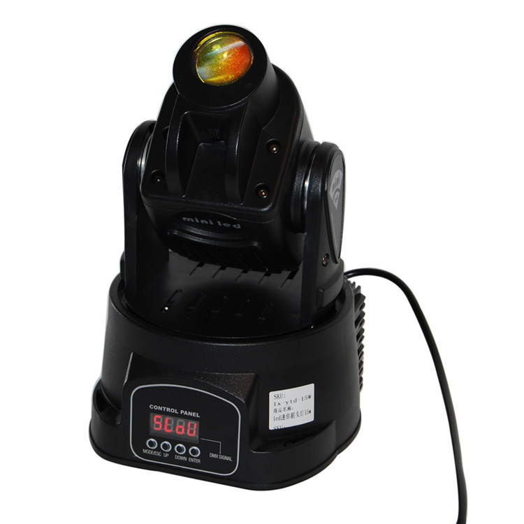 eyoulife new product 15w led moving head spot rgb stage mini lighting for club dj party luces fiesta